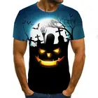 Мужская футболка с 3D-принтом Луны и леса