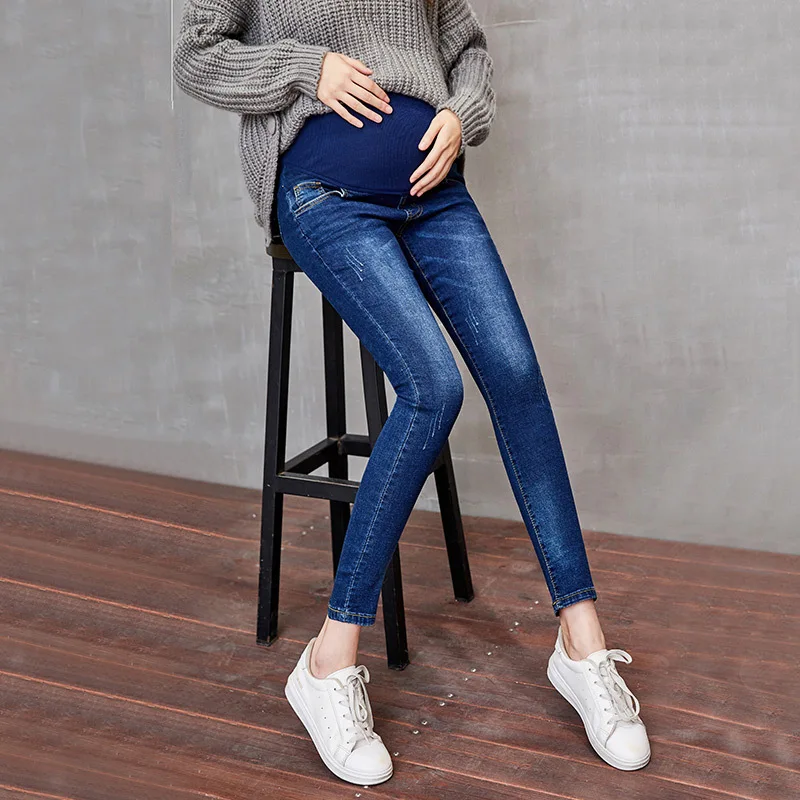 Одежда для беременных Брюки джинсы с потертостями летние тонкие стильные штаны