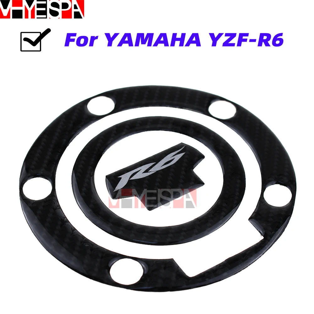 

3D Carbon Fiber Tank Gas Cap Filler Cover Stickers for YAMAHA YZF-R6