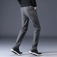 spring classic style mens casual pants business fashion black grey elastic regular fit trousers high quality clothes699