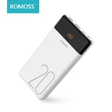 20000 мАч ROMOSS LT20 внешний аккумулятор с двумя usb-портами внешний аккумулятор с светодиодный дисплеем быстрое портативное зарядное устройство для телефонов Xiaomi