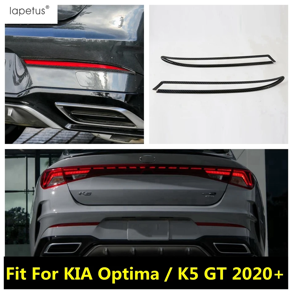 Rear Bumper Fog Lights Lamps Frame Decor Cover Trim ABS Carbon Fiber Exterior For KIA Optima / K5 GT 2020 2021 2022 Accessories