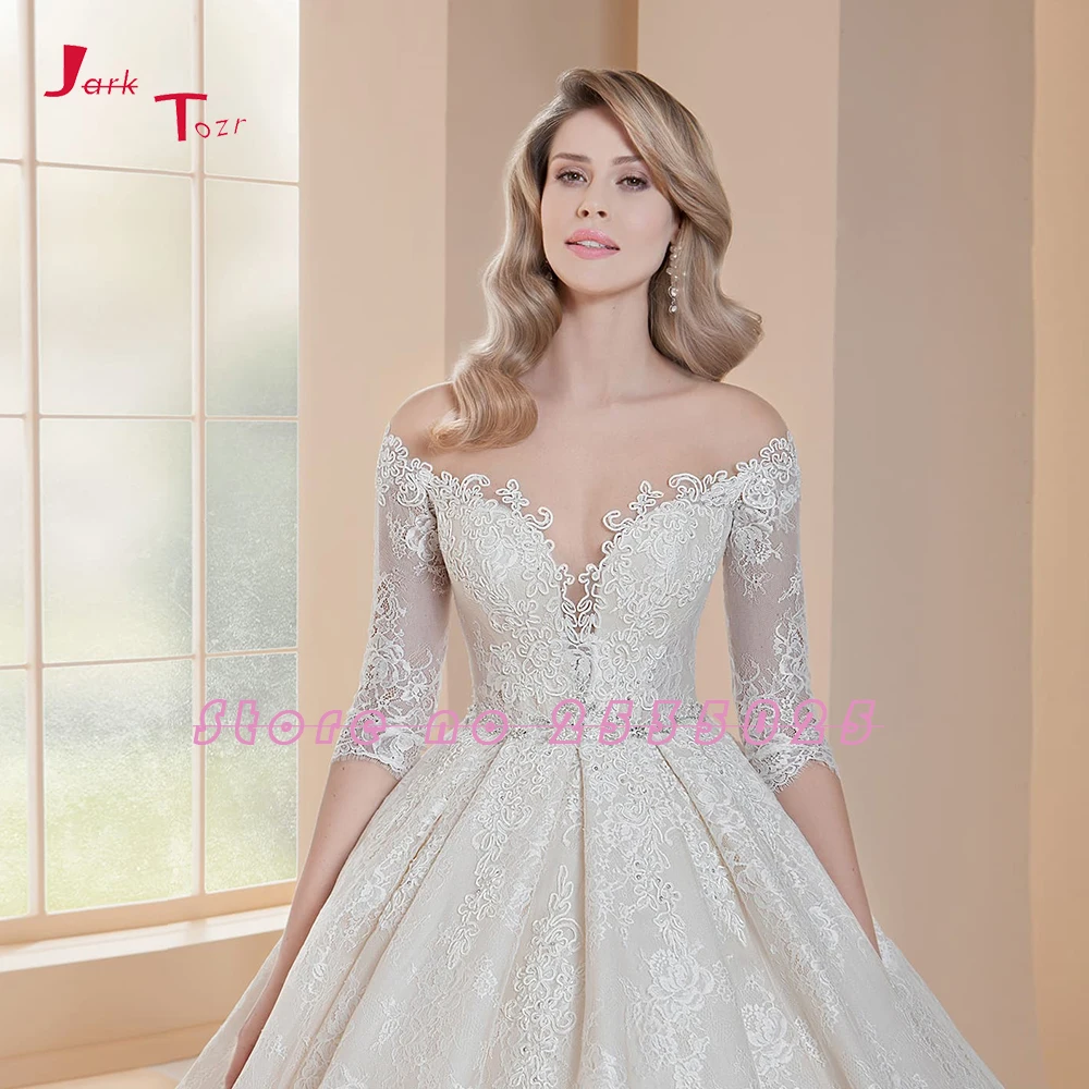 Принцесса с коротким рукавом и аппликацией Кружева бальное платье Свадебные