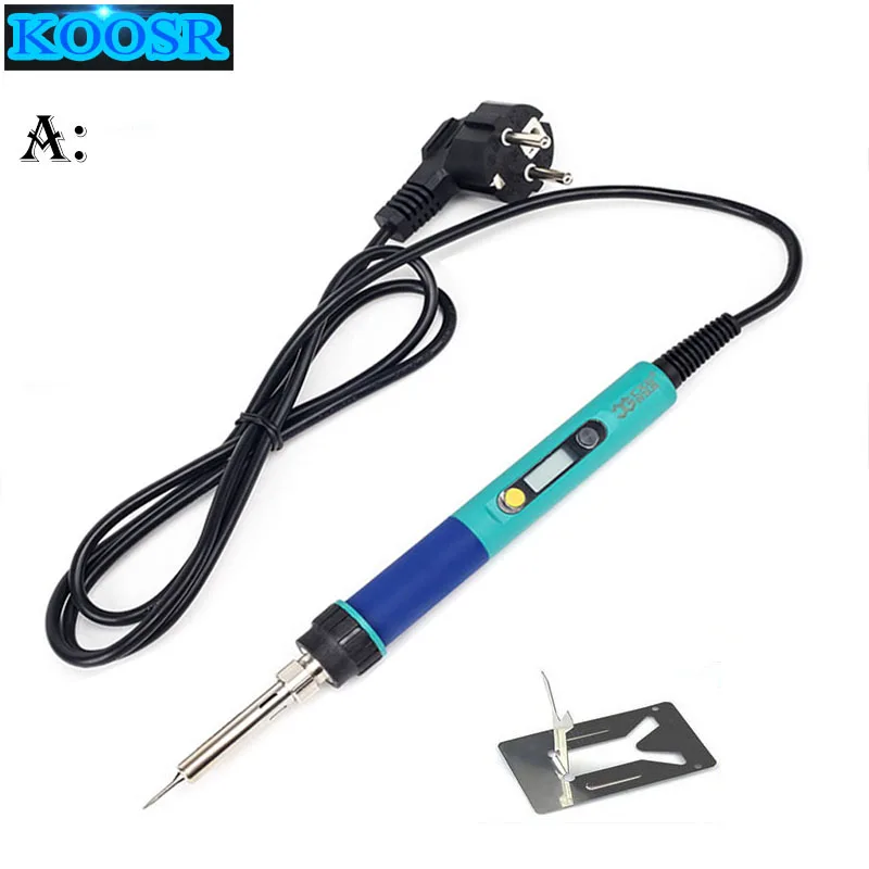A 60W220V/110V CXG 936d цифровой ЖК-дисплей, электический паясльник с настраиваемой температурой, паяльная станция сварочные инструменты kit Электрический паяльник EU/US - Цвет: A