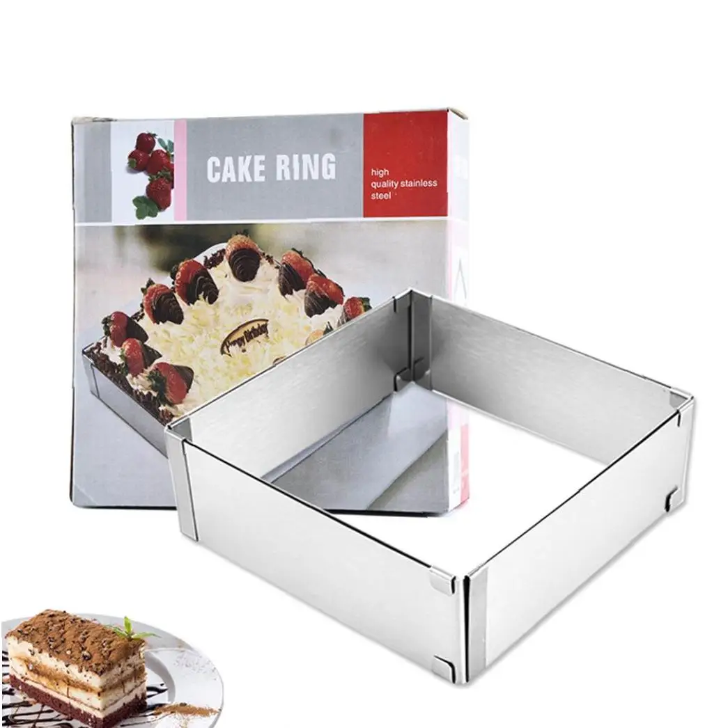 1 шт. Регулируемая форма для торта кольцо Мусса из нержавеющей стали квадратная