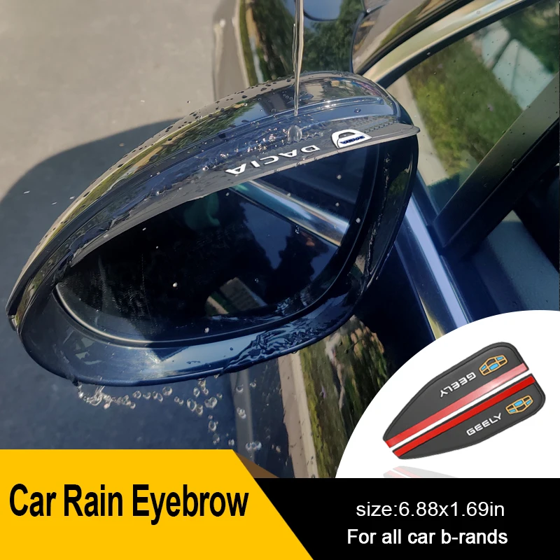 

1pc Car Rearview Mirror Rain Eyebrow Carbon Fiber Rain Cover For Seat Leon Mk2 Mk3 Ibiza Cupra Altea Belt Racing Styling