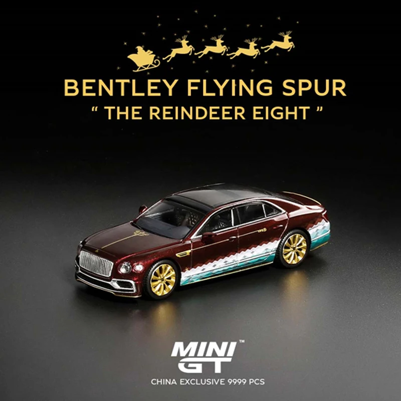 

Модель автомобиля MINI GT 1:64, летающая звезда Bentley, литье под давлением, Модель оленя Eight, Рождественская версия