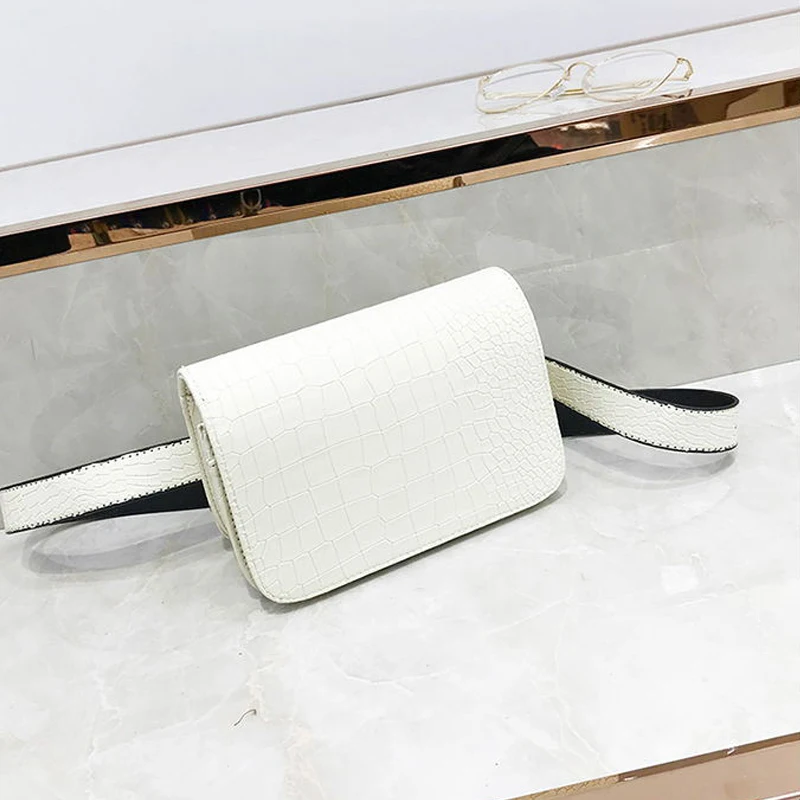 Beige Belt Bag Винтажная поясная сумка для женщин из кожи аллигатора, поясная сумка, сумка для телефона, нагрудная сумка, ремень унисекс, сумка через плечо, кошелек - Цвет: Beige Belt Bag