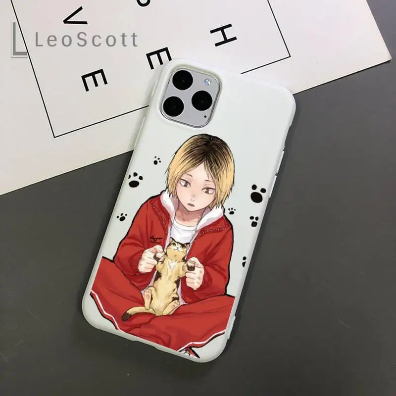 

Anime Kenma Kozume Of Haikyuu Phone Case Candy Color for iPhone 11 12 mini pro XS MAX 8 7 6 6S Plus X 5S SE 2020 XR