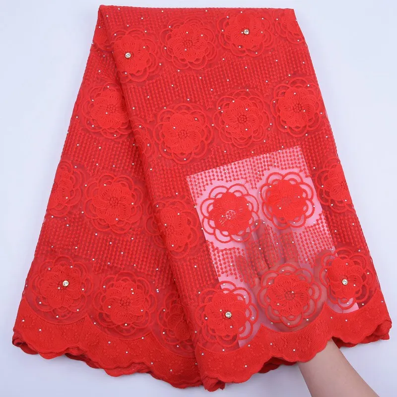 Кружевное фатиновое платье красного цвета в африканском стиле с кружевной