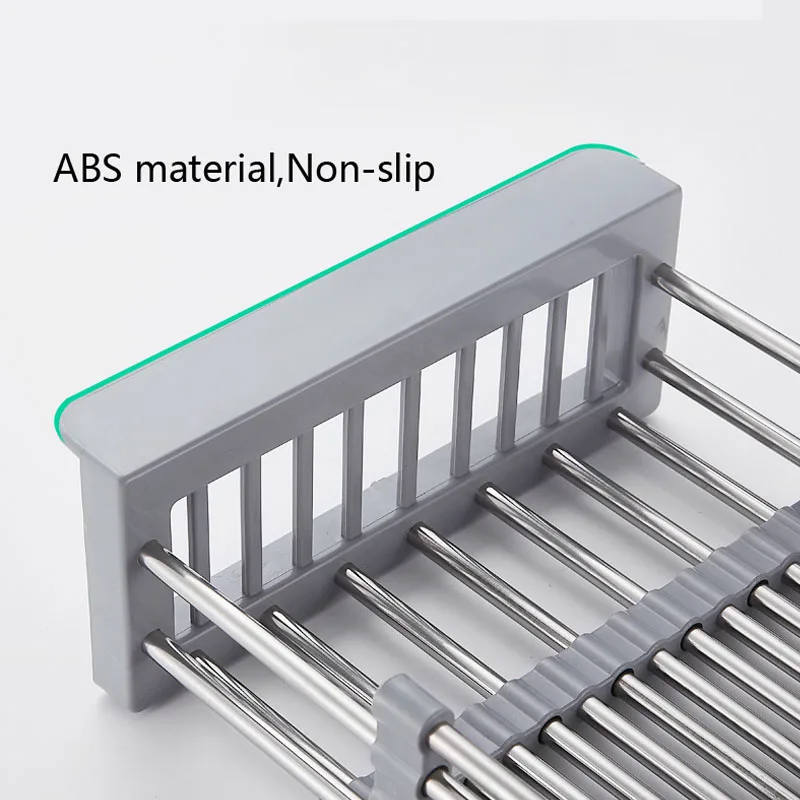 Kitchen Sink Retractable Stainless steel Drain Basket For Fruit Vegetable Dishes Bowl Drying Dryer Accessories | Дом и сад