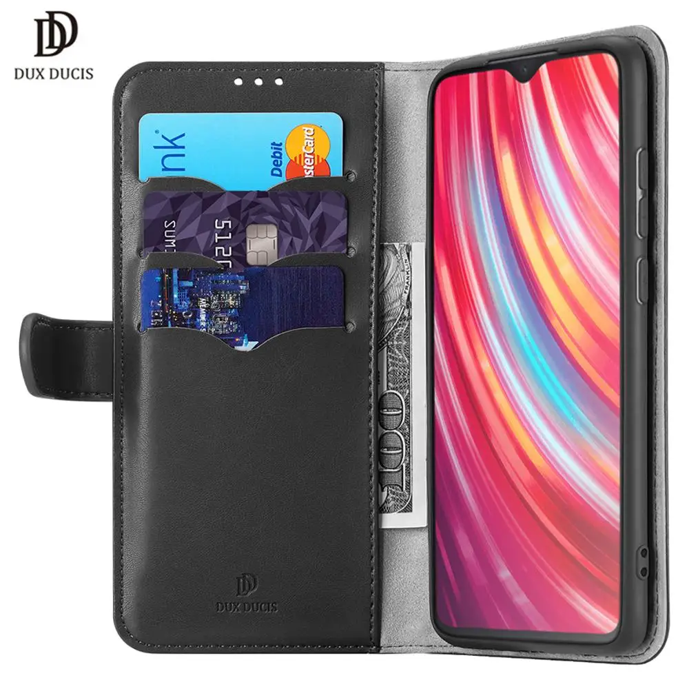 Флип-чехол DUX DUCIS из флока и кожи для Xiaomi Redmi Note 8 Pro магнитный чехол-Бумажник