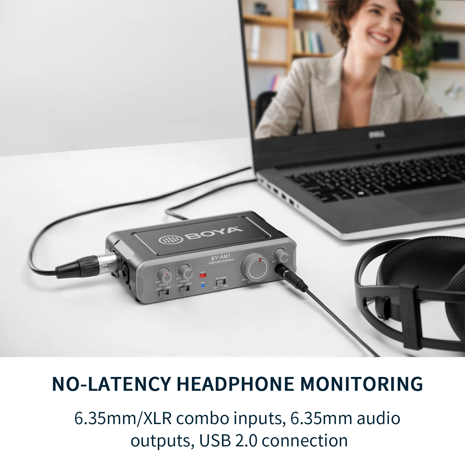 BOYA BY-AM1 Dynamic Condenser Microphone Dual-Channel Audio Mixer for PC Computers Laptops Speaker XLR Microphones Instrument