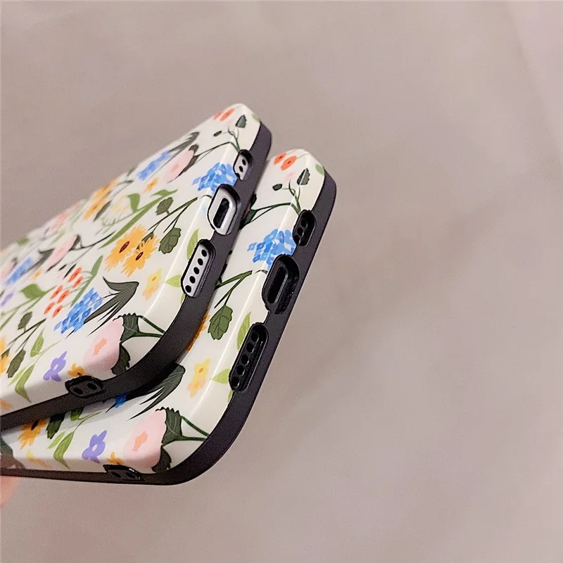

For iPhone 12 11 Pro Max Cases Cute Flower Phone Case For iPhone X XR XS Max 7 8 Plus Bumper Shockproof Back Cover