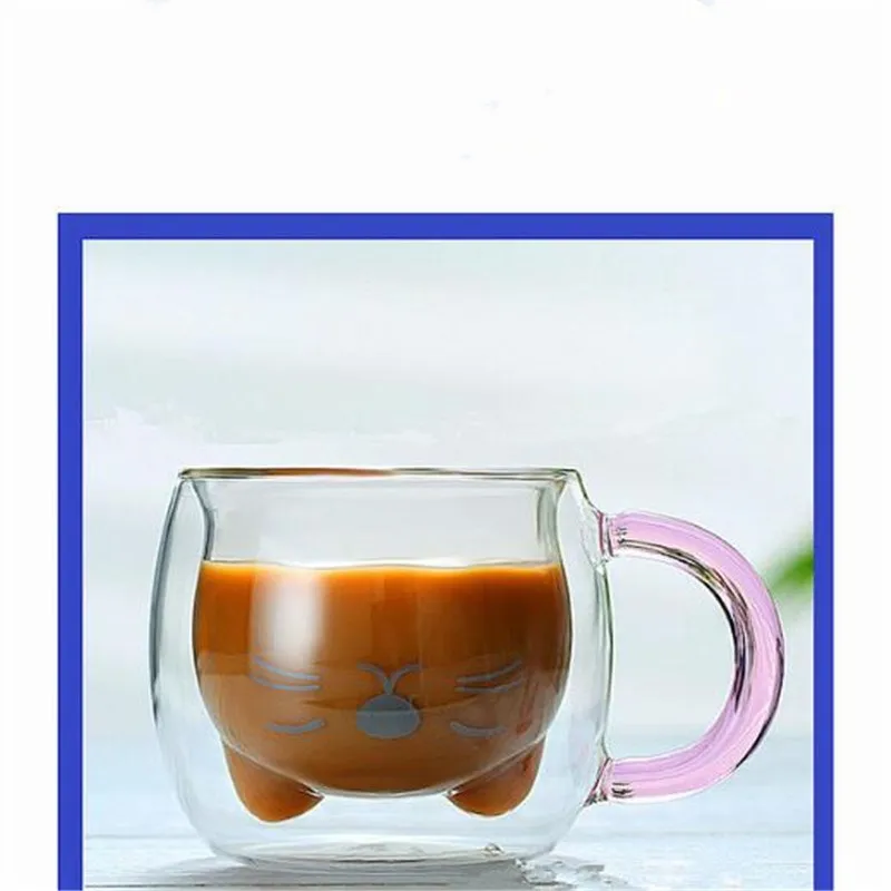 Кофейные чашки кружка подарок в форме медведя стеклянные кружки с двойными