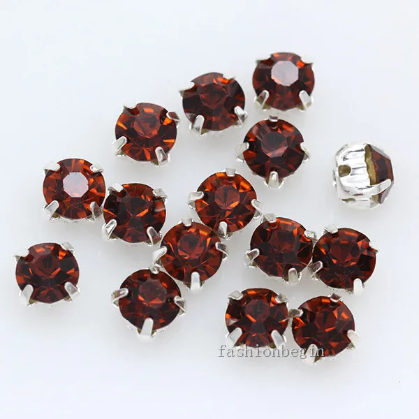 smoked topaz 36p 8 мм цвет шить на кристалл стеклянные стразы серебро коготь Montees с 4 отверстиями камень для пришивания пряжкой дырочкой для создания украшений, ремесло, одежда - Цвет: smoked topaz