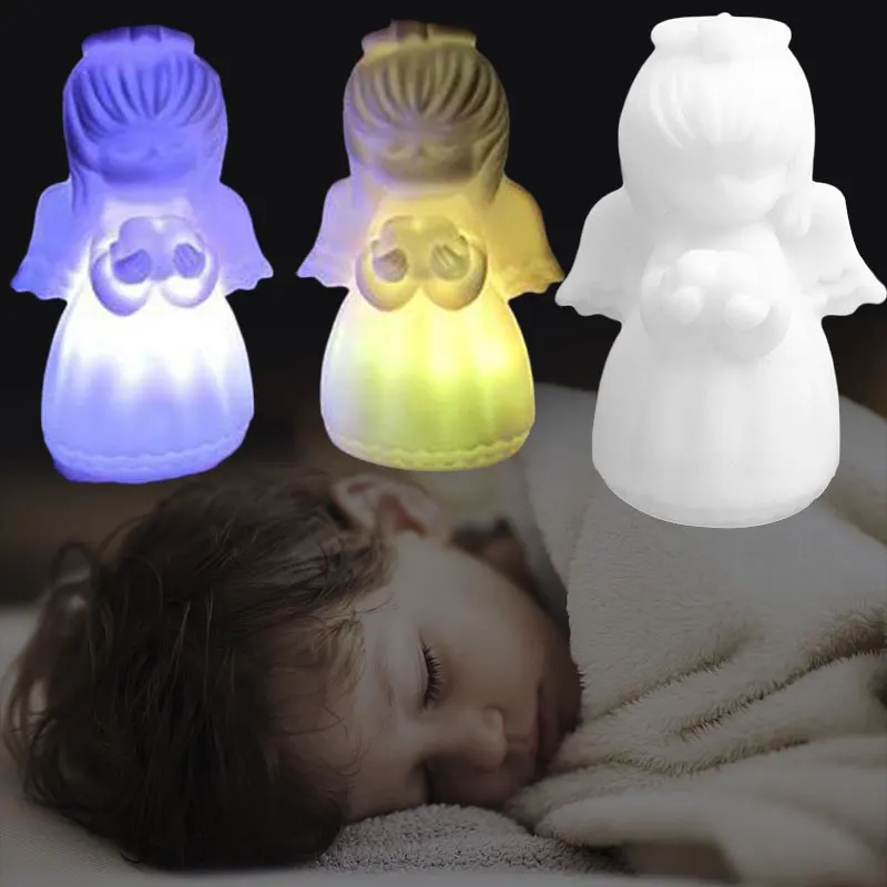 Красочный градиент светодиодный постельное белье с ангелом настенный