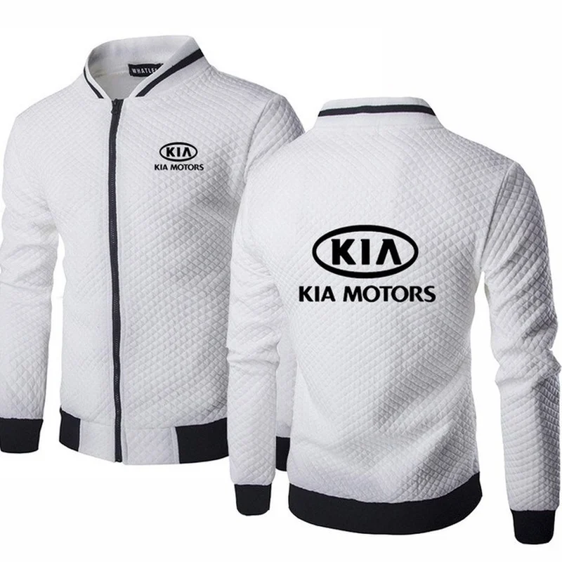 

Демисезонная мужская бейсбольная куртка, Мужская бейсбольная куртка для KIA Motors с принтом логотипа автомобиля, Высококачественная Хлопкова...