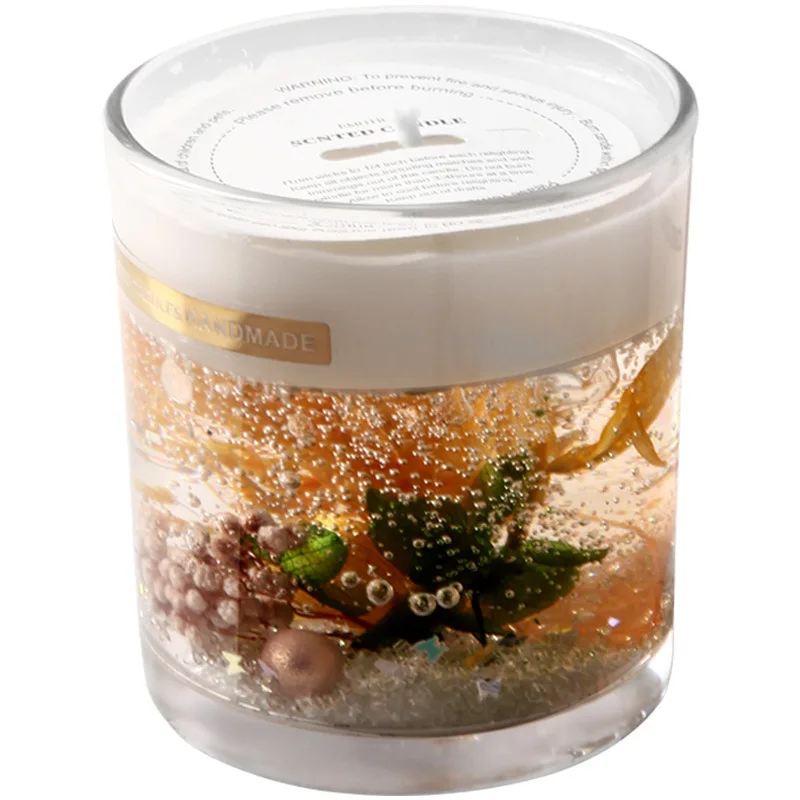 

Creative Glass Scented Candle Ornaments Smoke-Free Long-Lasting Solid Wedding Atmosphere Decoration Fragrance Cup Holiday Candle