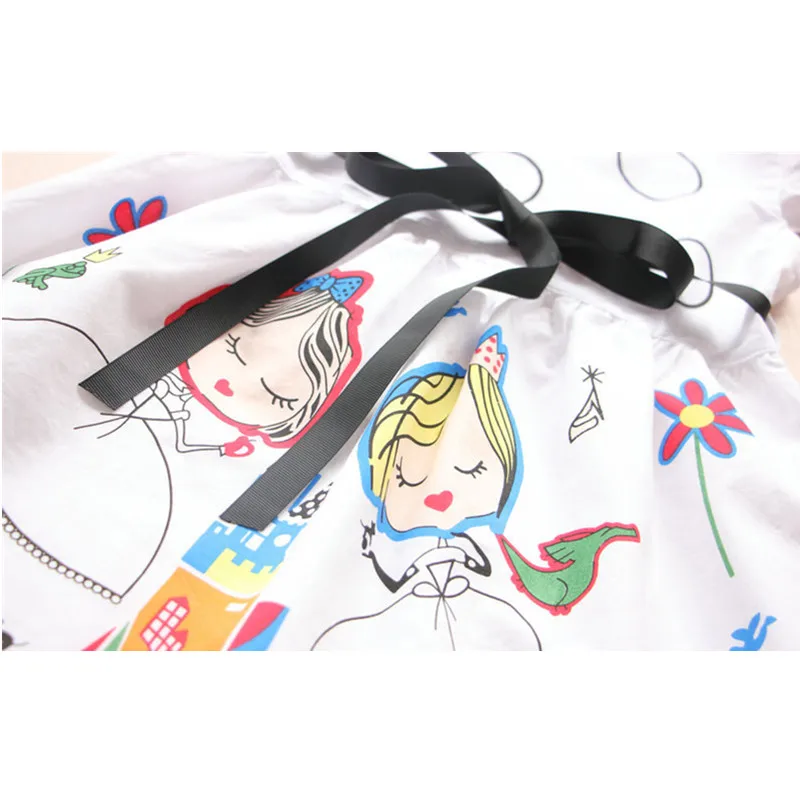 Повседневная одежда для маленьких девочек летняя белое платье принцессы с