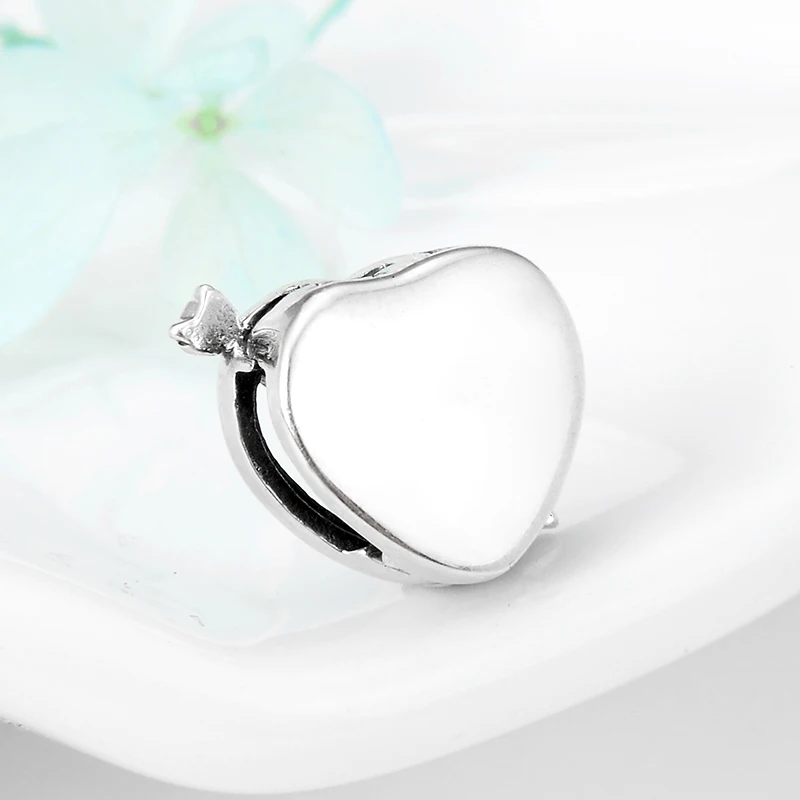 Подлинное Стерлинговое Серебро 925 пробы Серебряное пустое сердце форма CZ клипсы