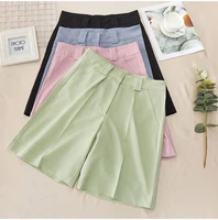knee length office wide womens shorts black candy womens summer shorts 2021 long with high waist female loose white classic