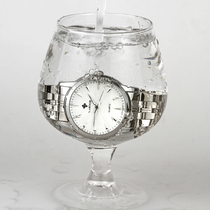 

WWOOR Mens Silver Stainless Steel Watches Men Brand Luxury Quartz Analog Japan Movement Waterproof Simple Clock Male Wrist Watch