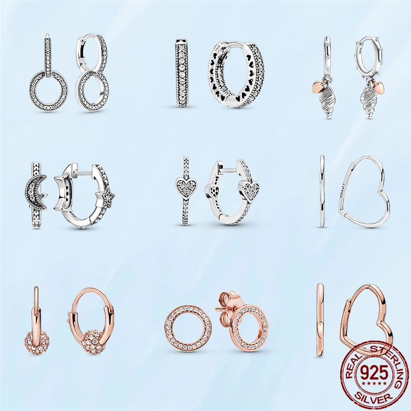 Женские серьги кольца из серебра 925 пробы|Серьги-кольца| |