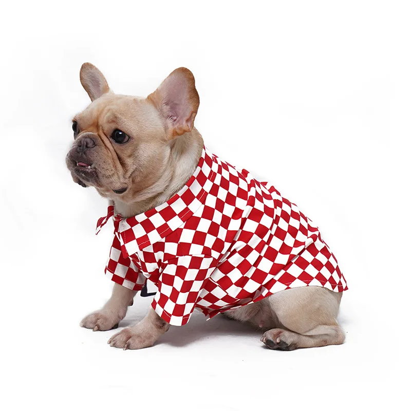 Одежда для домашних животных рубашка Красная белая клетчатая Толстовка собак