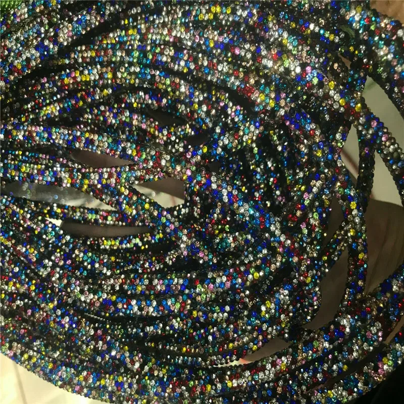 mixed beads color 5 ярдов хрустальные стразы блестящая цепочка для невесты аппликация для изготовления ювелирных изделий - Цвет: mixed beads color
