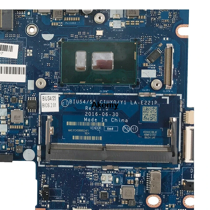

For Lenovo Yoga I7-7500U 510-14IKB laptop motherboard CPU DDR4 5B20M39321 BIUS4/S5 CIUY0/Y1 LA-E221P totalmente Testado
