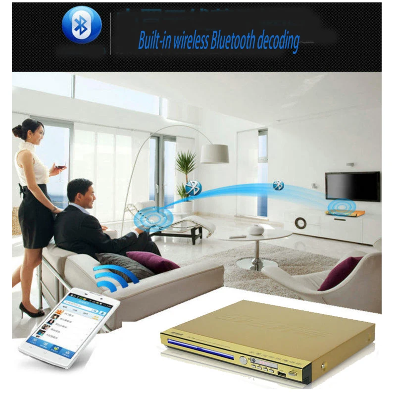 KYYSLB 220V домашний аудио RMVB HD Bluetooth DVD EVD плеер супер декодирование vcd плеер 1080 четыре/восемь ядер Bluetooth плеер