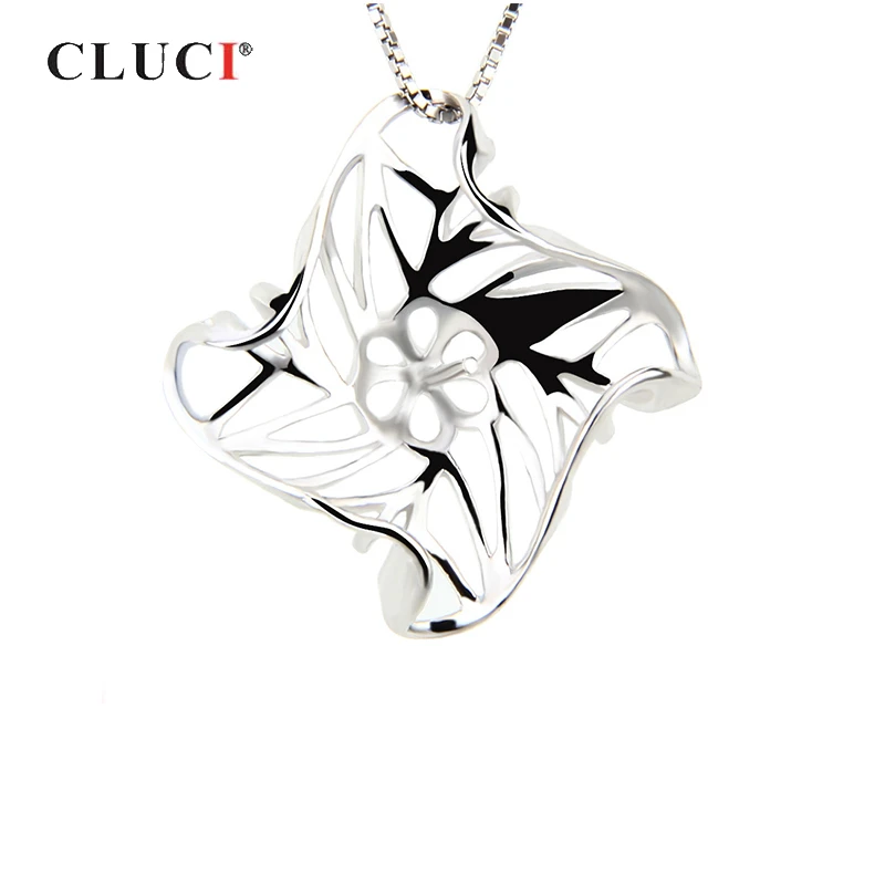 

CLUCI 925 Sterling Silver Pendant Windmill Shaped Pearl Pendant Mounting for Necklace Women Silver 925 Jewelry Pendant SP014SB
