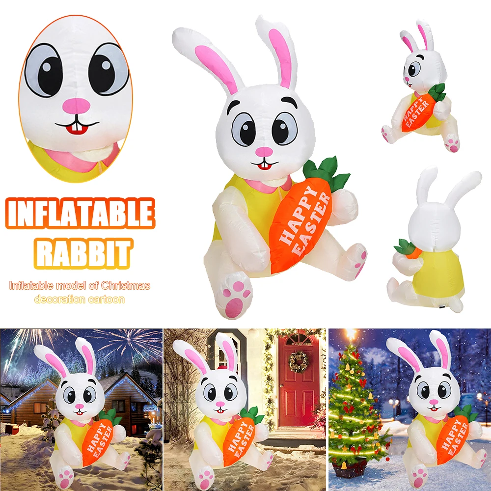 

1.6m Inflatable Easter Bunny Doll LED Night Light Figure Yard Outdoor Garden Toys Party Ornament Decorations