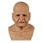 Натуральная латексная маска для пожилых женщин, костюм на Хэллоуин, украшение для вечерние, страшная маска для лица с морщинами, прочная дышащая маска для пожилых людей