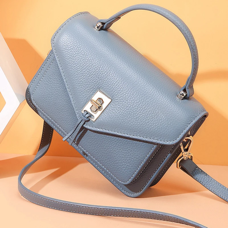 Небольшая сумка мессенджер с откидной крышкой многофункциональная кожаная на