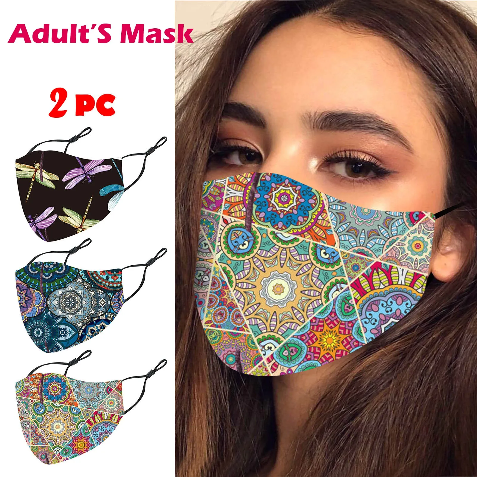 Маски для лица с пылезащитными петлями Многоразовые Тканевые маски унисекс С