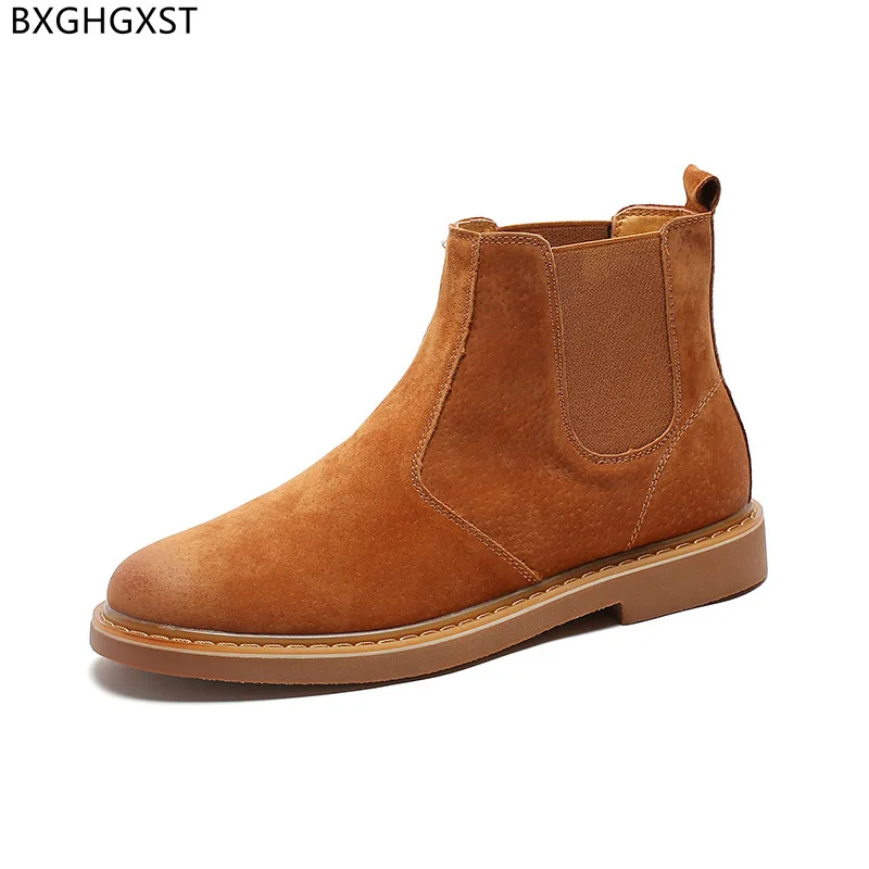 Brown Ankle Boots for Men Male Luxury Brand Shoes for Man 2023 Chelsea Boots Men Leather Shoes Mens Boots Casual Chaussure Homme images - 6