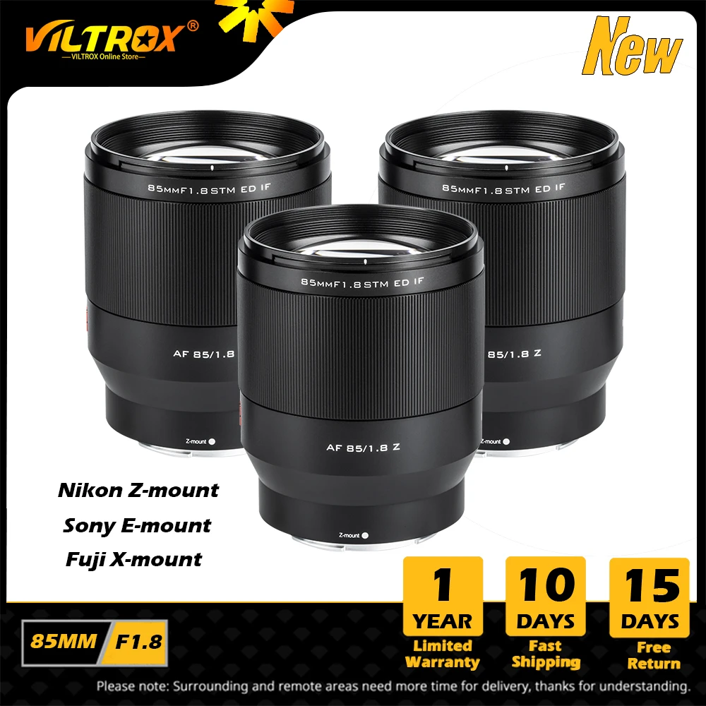 VILTROX 85mm F1.8 II Auto Focus Lens Full Frame Portrait Lens AF for Sony Lens E Fuji Lens fujifilm X Nikon Z mount Camera Lens
