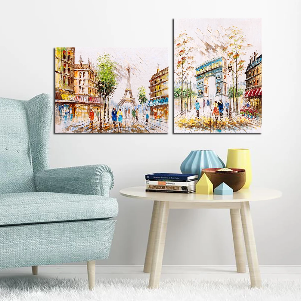 

Classic Art Print Painting fStreet View of Paris wall art print on canvas for home decor wall painting no frame wall pictures