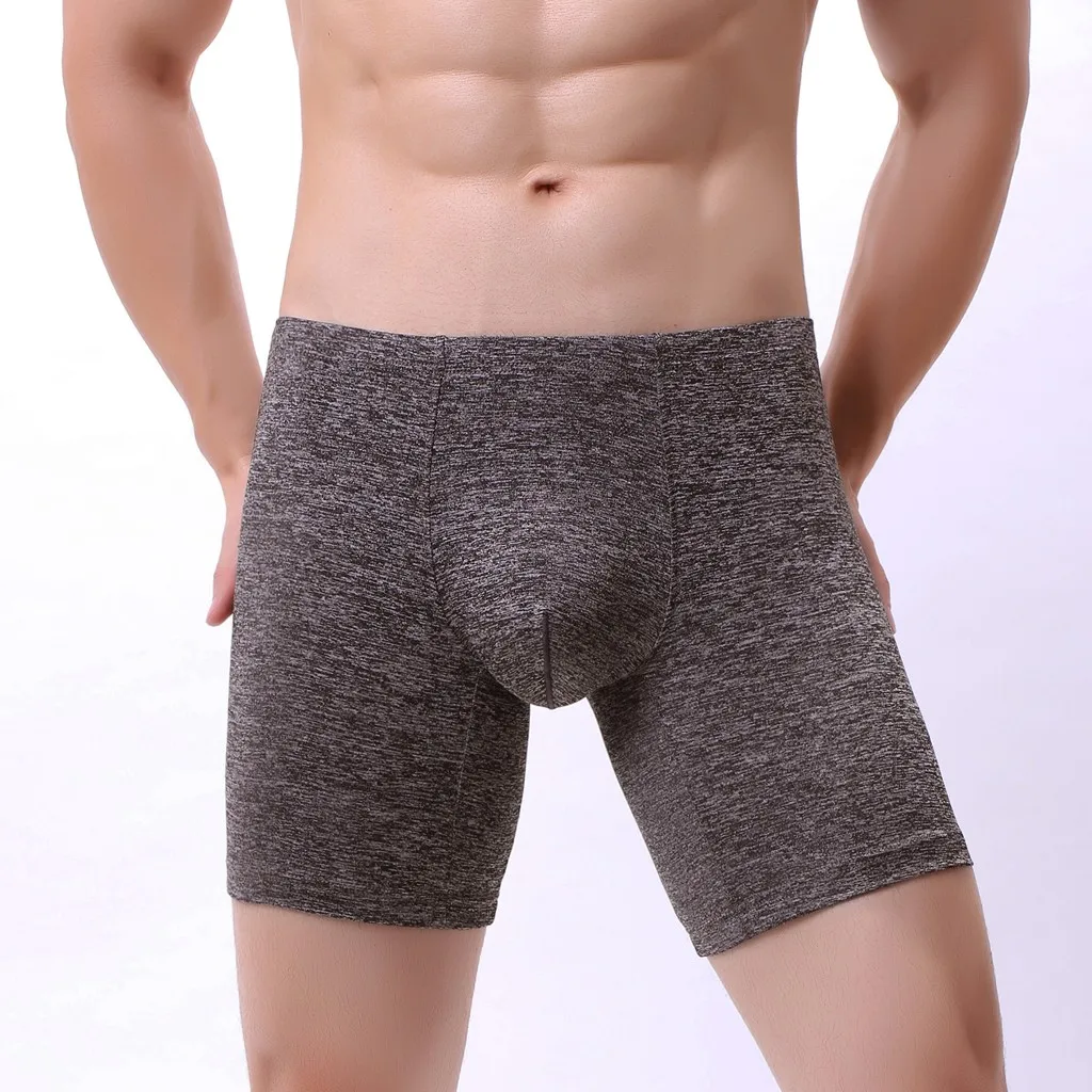 Трусы-боксеры мужские длинные Брендовое нижнее белье штаны из мягкого хлопка с