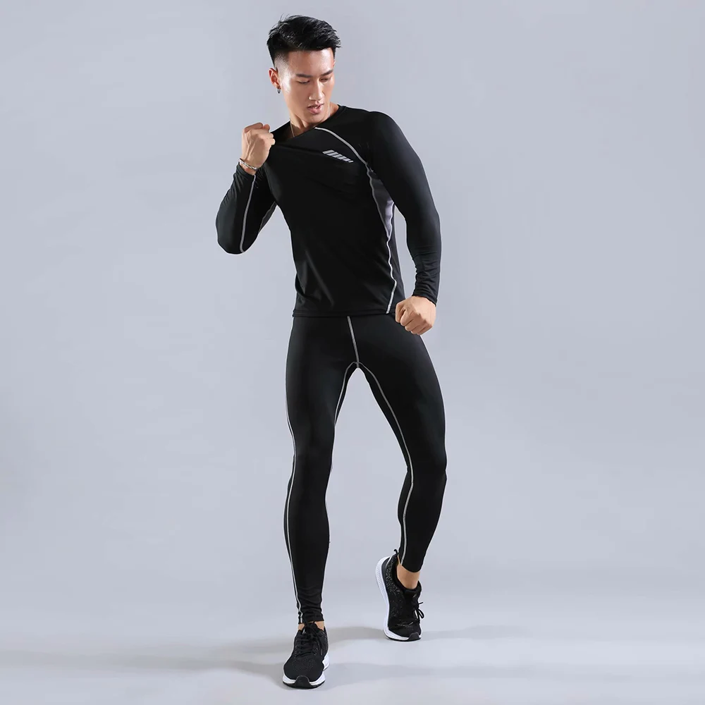 2 шт./компл. мужской спортивный костюм компрессионная одежда для тренажерного