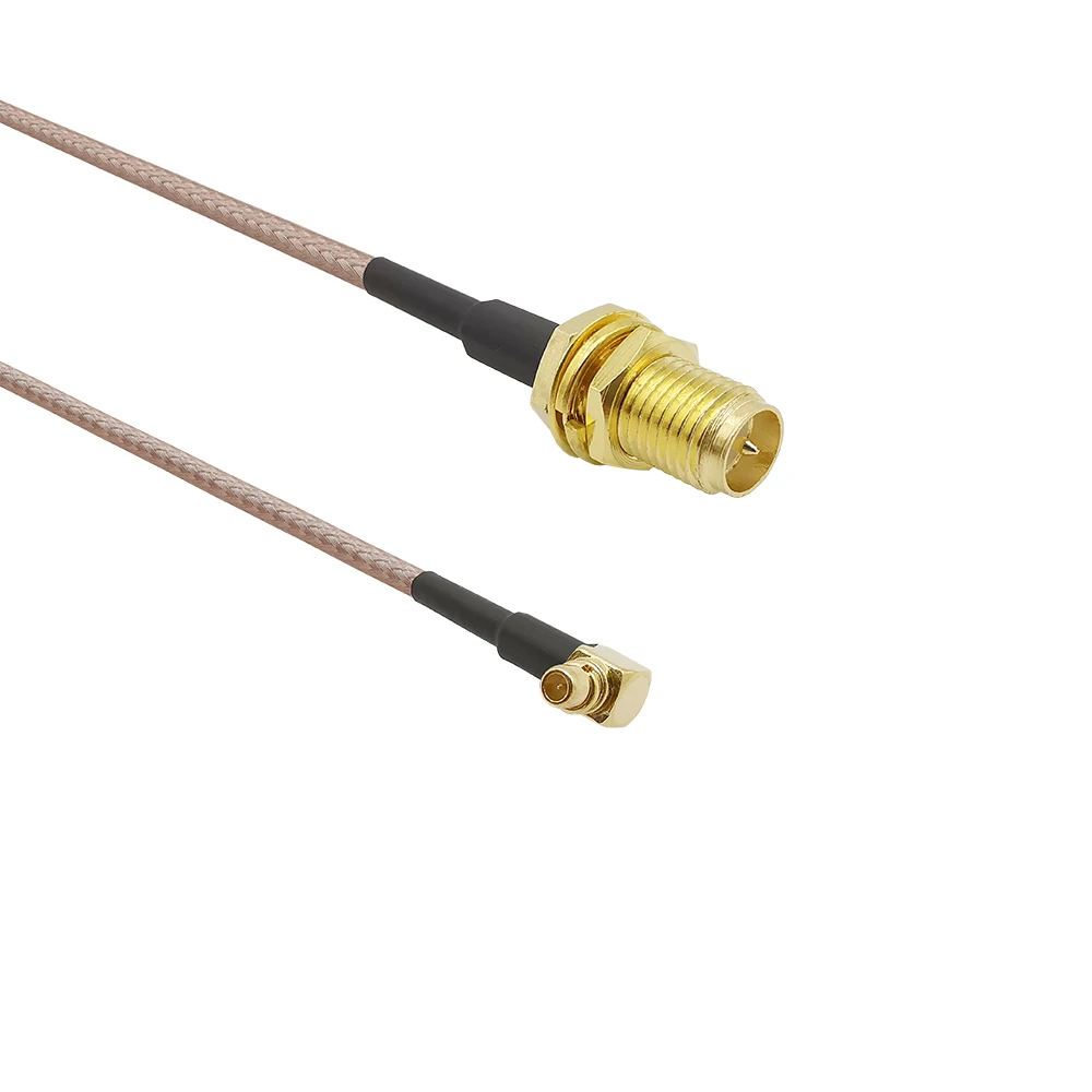 

RF RG178 Pigtail RP-SMA Female Antenna Connector to MMCX Male Low Loss Coaxial Cable Adapter Right Angle