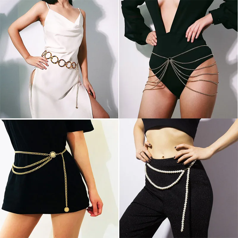 Ремень BLA с цепочкой Женский длинный аксессуар из цепочек