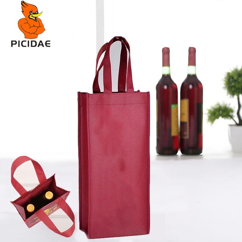 50 шт. ручная сумка из красного вина не тканая с одной двойной эко подарочной
