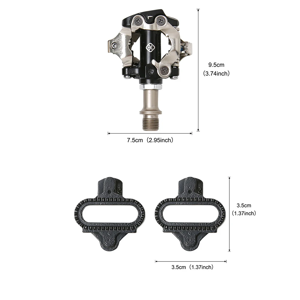 

Santic MTB Bicycle Pedals SPD Lightweight Nylon Fiber Cycling Pedals with Cleats Included for BMX Spin Trekking Bike Accessories