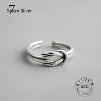 real 925 sterling silver finger rings for women knot trendy fine jewelry vintage adjustable antique rings anillos
