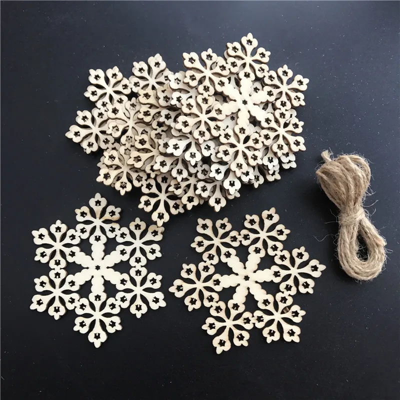 10 шт. рождественские деревянные украшения в виде снежинок елки подвесные
