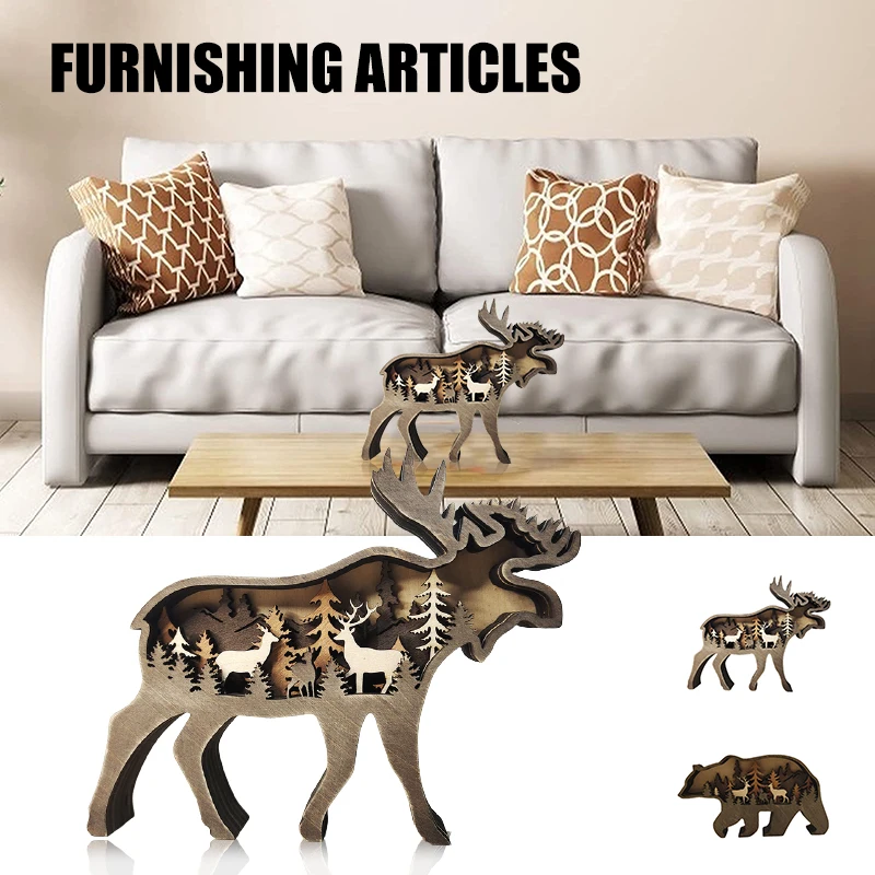 Лесных животных деревянное украшение для дома орнамент североамериканского