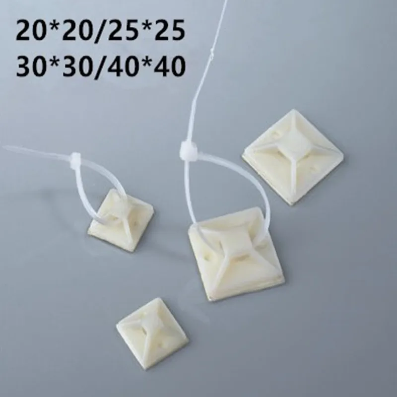 50 шт./лот белые опорные крепления для кабеля 20 25 30 40 мм самоклеющиеся Кабельные